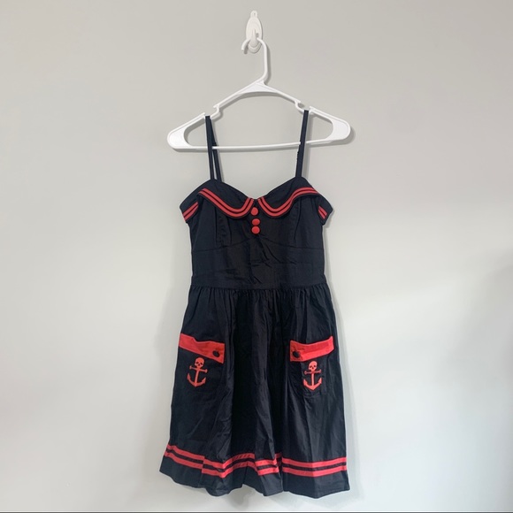 Hell Bunny Dresses & Skirts - Hell Bunny Vixen Retro Red & Black Sailor Dress
